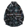 Giacche da uomo Patchwork Colore Azteco Retro Motivo geometrico Camicia da uomo Spessa Casual Baggy Grandi tasche Harajuku High Street Autunno Streetwear 231011