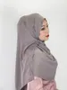 Abbigliamento etnico Estate Turbante in chiffon sottile Donna Viaggio Protezione solare Sciarpa da spiaggia Scialle Colore puro Seta semplice e dolce