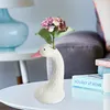 Вазы Керамическая ваза для цветов Домашний декор с формой головы лебедя Розовый рот Украшения для гостиной