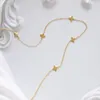 Naszyjniki wiszącej koniczyka Naszyjka dla kobiet czteroletnia kwiat słodki złoty kolor Tytanium stalowa urok biżuterii Prezent Hurtowa (GN889)