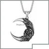 Jewelry Pendant Necklaces Hip Hop Fashion Moon Rose Necklace Jewelry For Women Men Wholesale Direct Salependant Dr Dhgarde Drop Delive Dh0Cb