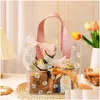 Cadeaupapier Transparante Tote Bags Daisy Bag Pvc Plastic Verjaardagsdozen Luxe Leuke Print Handwinkel Picknick Charme Drop Delivery Thuis Ga Ot0Dx