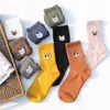 Women Socks Spring Autumn Lovely Animal Embroidery Kitty Dog Sokken Creative Fashion Funny Candy Color Cotton Sox Christmas Present