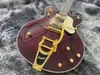 electric guitar duplex tremolo system gold hardware mahogany body music instrument purple color