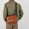 Bolsas de cintura Vintage PU Bolso de hombro de cuero para hombres Gran capacidad Crossbody iPad Male Messenger Business Hand Tote Bag 231010