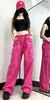 Frauen Hosen Mode Baggy Breite Bein Jogginghose Lose Hohe Taille Streetwear Cargo Weibliche Hippie Jogger Hosen Fallschirm