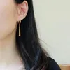 Dangle Earrings Yunli Real 18K Gold Water Drop Pure AU750 Hoop Earring Fine Women for Women