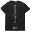 Play T Mens Designer Shirts Red Heart Shirt Casual Cotton Embroidery Short Sleeve Summer T-shirt Asian Sizes High Quanlity Tshirts Embroidery High Quality