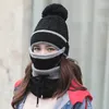 Gorros moda outono inverno chapéu feminino bonés de malha cachecol quente à prova de vento conjunto multifuncional acessórios de roupas terno