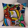 Cojín almohada decorativa 45x45 cm pintura abstracta estilo nórdico colorido dibujos animados girlcushion para sofá cubierta del hogar decoración funda de almohada 231011