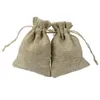 Jewelry Pouches Packaging Display Jewelry7X9Cm 9X12Cm 10X15Cm 13X18Cm Original Color Mini Jute Bag Linen Jewelry Gift Pouch Dstring Ba Dhuya
