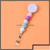 Schmuck Schlüsselanhänger Sile Bead Retractable Badge Reel Bpa Colorf Beißketten Id Halter Gürtelclip Schmuck Geschenk Drop Ot3Sh Lieferung Dhxxz