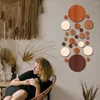 Wallpapers 26Pcs 3D Wooden Wall Sticker Round DIY TV Background Room Stickers Decor Bedroom Bathroom Home Decoration