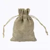 Jewelry Pouches Packaging Display Jewelry7X9Cm 9X12Cm 10X15Cm 13X18Cm Original Color Mini Jute Bag Linen Jewelry Gift Pouch Dstring Ba Dhuya