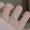 Anelli a grappolo Gioielli di moda coreani Squisito anello in pietra a forma di cuore Elegante regolabile per le donne Dolce regalo di stile di bellezza