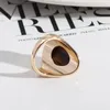 Cluster Rings Retro Gold Oval Tigers Eye Stone Fashion Inner Dia 1.7cm Color Band Jewelry For Women Men