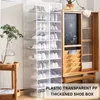 Titulares de armazenamento Racks dez Clear Fold Plástico Sapatos Caso Engrossado Sapatos Transparentes Caixa De Armazenamento Porta Home Closet Sapatos Organizador Caso Prateleira Pilha 231007