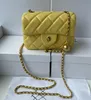 WOC сумки через плечо Элитный бренд модные маленькие квадратные классические женские кожаные дизайнерские сумки на цепочке с маленьким золотым шариком 17 см