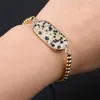 Charm Bracelets Natural Stone 18K Plating Gold Color Flash Labradorites Picture Bracelet For Women Jewerly Gift 16-22cm