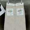 Luxury High Waisted Skirt Womens Sexy Slim Zipper Metal Buckle Dresses Designer Logo Print Overskirt