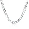 Kedjor 925 Sterling Silver Necklace för mäns 16/18/20/22/24/26/28/30 tum Classic 8mm Chain Luxury Jewelry Wedding Christmas Presents