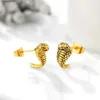 Other Fashion Accessories PROSTEEL Cobra Snake Men Stud Earrings Halloween Hip Pop Punk Stainless Steel Animal Jewelry Black/18K Gold Plated PSE5248 Q231011