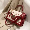 Akşam çantaları tatlı kiraz kare zincirleri crossbody için crossbody lüks tasarımcı markası kadın siyah yeşil sarı çanta 231010