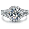 Schoonheidstest Positieve 2CT 8MM D-E Moissanite Diamanten Ring S925 Verlovingssieraden voor Dames225K