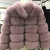 Womens Fur Faux Natural Real Coat Fashion WinterJacket Women Warm Outerwear Luxury Designer External Clothes Plus Size 231010