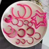 PINK High quality hot jewelry trendy wholesale pink color large small hoop earrings for women jewelry