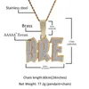 Charms Custom Splice Personality Big Letter Name Pendants Halsband för män Hip Hop 5a CZ Stone Paved Bling Iced Out Rapper Jewelry 231010