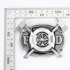Andra modetillbehör Fire Men Belt Leather Brandman Badge Dept Fire Brigade Emblem Volunteer Waistband 231011