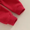 Giyim Setleri Sevimli Bebek Kız Erkekler Noel Giysileri Nakış Santa Uzun Kollu Sweatshirts Üst pantolon 2pcs Set Çocuklar 231010