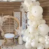 Autres fournitures de fête d'événement Pure White Ballon Garland Arch Kit Transparent Latex Baloon Mariage Anniversaire Décoration Enfants Baby Shower Ballons 231011