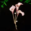 Broscher eleganta calla lily brosch handgjorda emaljfärg inlagda med tulpan corsage lyxiga temperament stift tillbehör