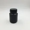 50pcslot 100ml 100ccプラスチックHDPEブラック製薬コンテナピルボトル薬包装用ハードプルリングキャップ付きZZ