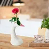 花瓶の陶器の花の花瓶の家の装飾は白鳥の頭の形をしたピンクのマウスリビングルームの装飾