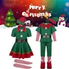 Costume à thème 2023 Green Elf Girls Christmas Come Festival Santa Clause pour les filles Nouvel An Vêtements pour enfants Déguisement Robe de fête de Noël L231010