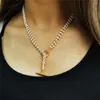 Catene MinaMaMa Style Fashion Multistrato in acciaio inossidabile fatto a mano Collana con catena di perle Fuax per donna Toggle Choker Gioielli da sposa