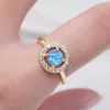 Cluster Rings Fire Opal Moon Stone Ring For Women Wedding Party Engagement Size6-10 Band