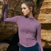 AL0lulu – veste de sport à manches longues pour femmes, haut de Fitness avec Logo, slim, yoga, course à pied