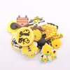 Wholesale 100Pcs PVC Yellow Bee Flower Honey House Kind Sweet Buckle Shoe Charms Adult Accessories For Wristband Button Clog Decorations