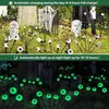 Halloween -dekorationer utomhus solariska ögonglampor, 48/64Led Green Eyeball Swaying Firefly Lights, Waterproof Solar Halloween Path Lights