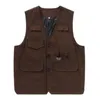 Débardeurs pour hommes Veste en jean Casual Multi-poche Rétro Outillage Gilet sans manches Printemps et automne Portable Hommes en vrac