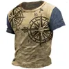 T-shirts pour hommes T-shirt col rond impression 3D à manches courtes haut quotidien ample vêtements d'été solides