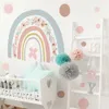 Wall Stickers Large Watercolor Rainbow Flower Decals Peel and Stick Self Adhesive Colorful Sticker for Bedroom Decor Kids 231010