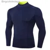 Thermisch ondergoed voor heren Thermisch ondergoed voor heren Hoge kraag Camiseta Termica Sport Thermoshirt Sneldrogend gecomprimeerd ondergoed Kleding heren BieliznaL231011