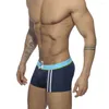 Traje de baño para hombres Pad de verano Sexy Hombres Lado Rayado Natación Troncos Nylon Seco rápido Bañador Traje de baño Masculino Deporte Surfing Beach Board Shorts