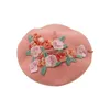 Berets Embroidered Decal Beret 2023 Autumn/Winter Korean Rose Red Cute Women's Winter Soft Girl Little Leaf Painter Hat Wool