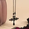 Altri accessori moda goth punk Pipistrello ciondolo animale collane lunghe per le donne Moda Retro Halloween nero collana creativa gioielli regalo Q231011